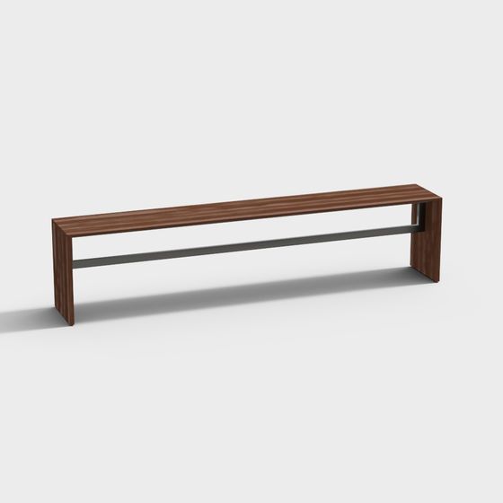 Elegant Low-Polygon Bench 3D Model for Modern Spaces
