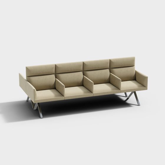 Urban Comfort Low Polygon Sofa 3D model