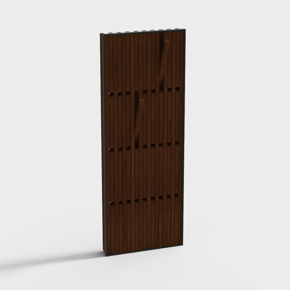 Minimalist 3D Model Door with Natural Wood Finish