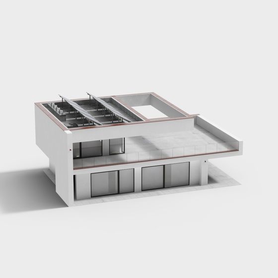 Modern Low-Polygon Architectural 3D model