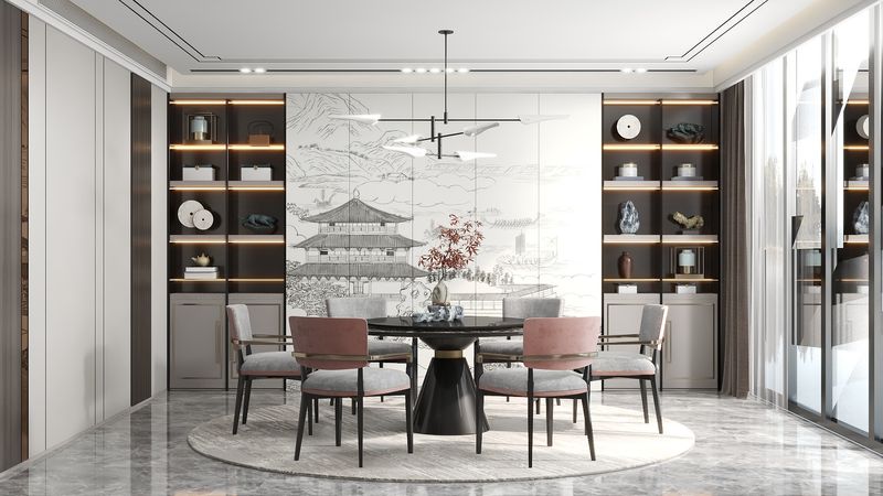 Elegant Modern Dining Room with Traditional Touches