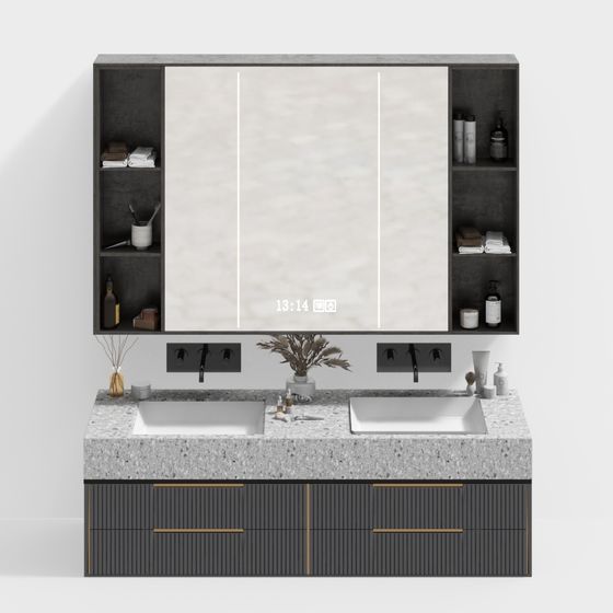 Elegant Modern Bathroom Cabinet 3D model