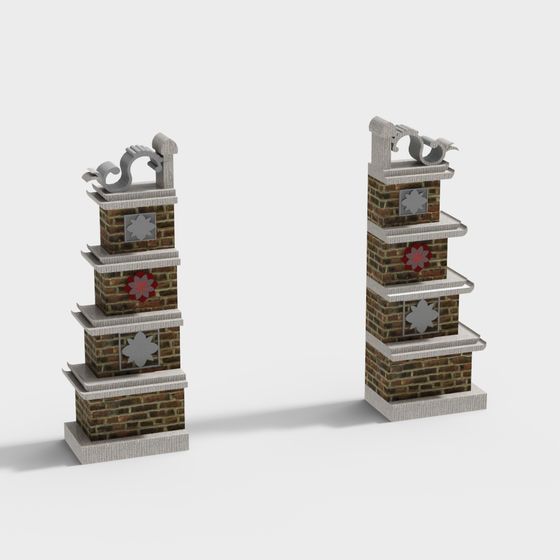 Ancient Stone Gate 3D model