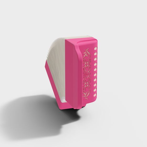 Artistic Pink Accordion 3D model