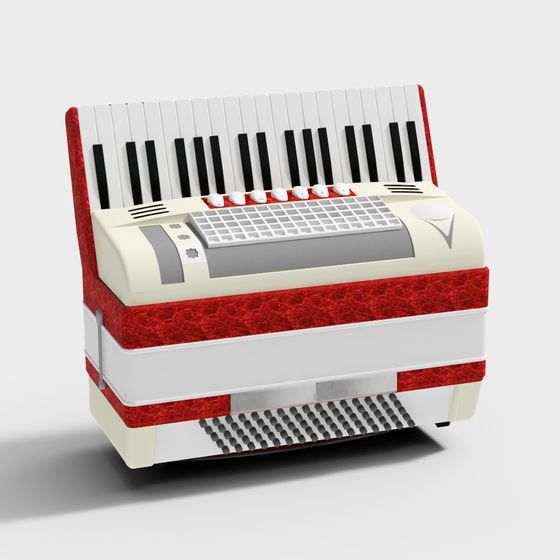 Stylish Low-Poly Accordion 3D model