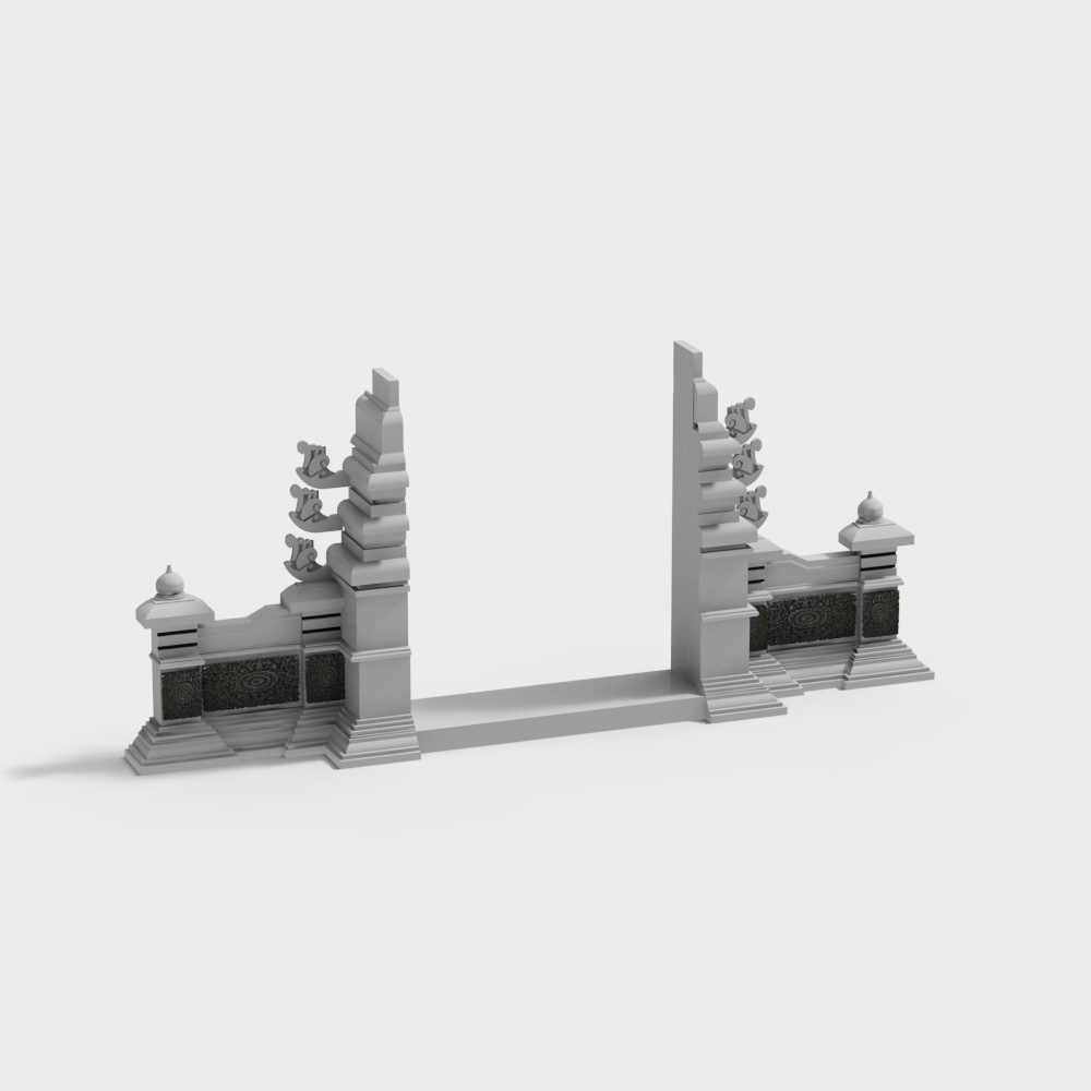 Castle Gate 3D model - Low Poly Design