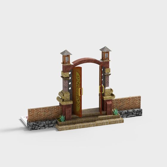 Enchanted Gateway Medieval Architecture 3D model