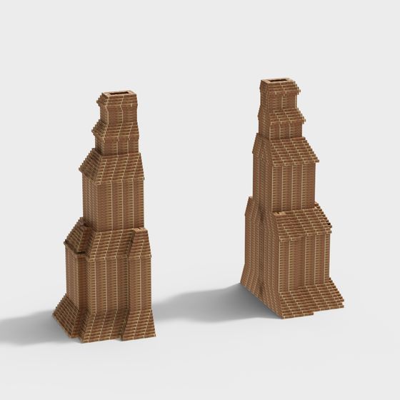 Unique Twin Towers 3D Model for Digital Art Projects