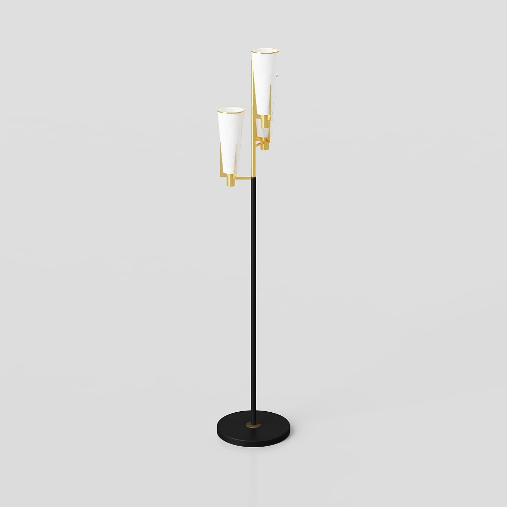 Elegant Low-Polygon Floor Lamp 3D Model