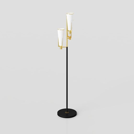 Elegant Low-Polygon Floor Lamp 3D Model