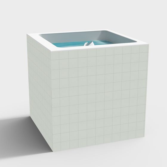 Elegant Square Water Feature 3D model