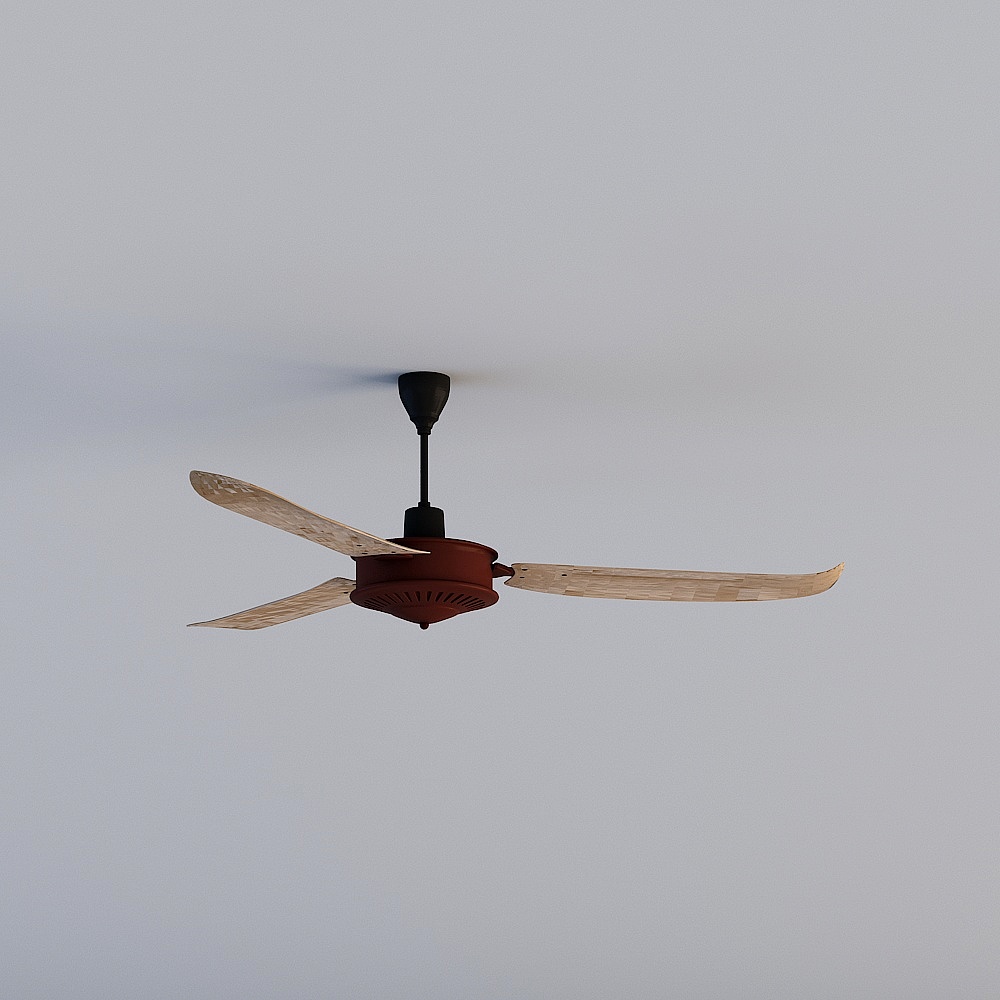 Retro Modern 3D Ceiling Fan Model