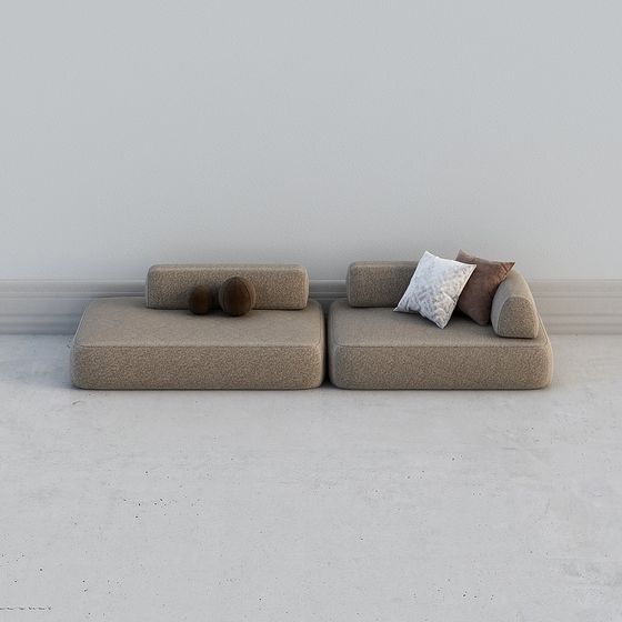 Stylish Low Poly Sofa 3D model for Modern Interiors