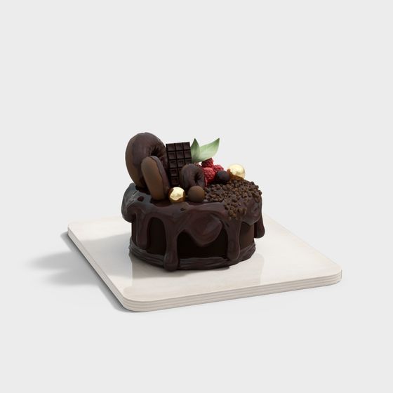 Dreamy Low-Poly Cake 3D model