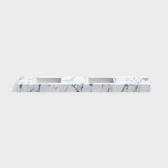 Dual Slot Marble Countertop 3D model