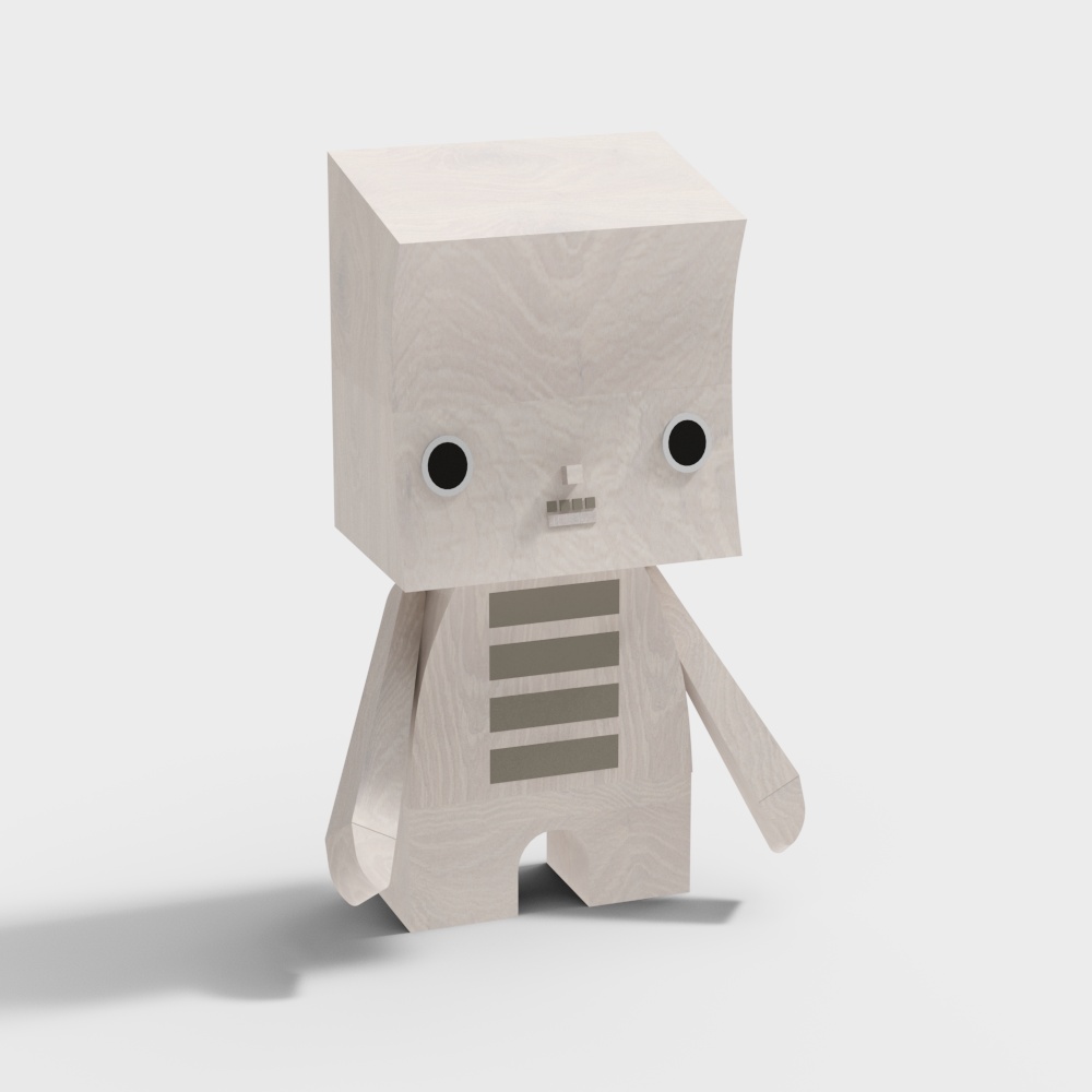 Unique Low-Poly Cubic Robot 3D Model