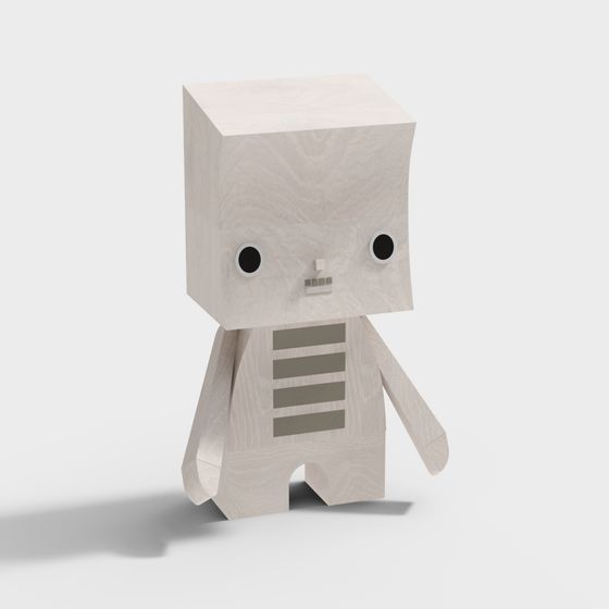 Unique Low-Poly Cubic Robot 3D Model