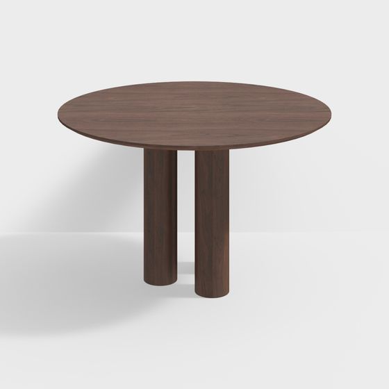 Blanca Round Table 3D Model in Brown
