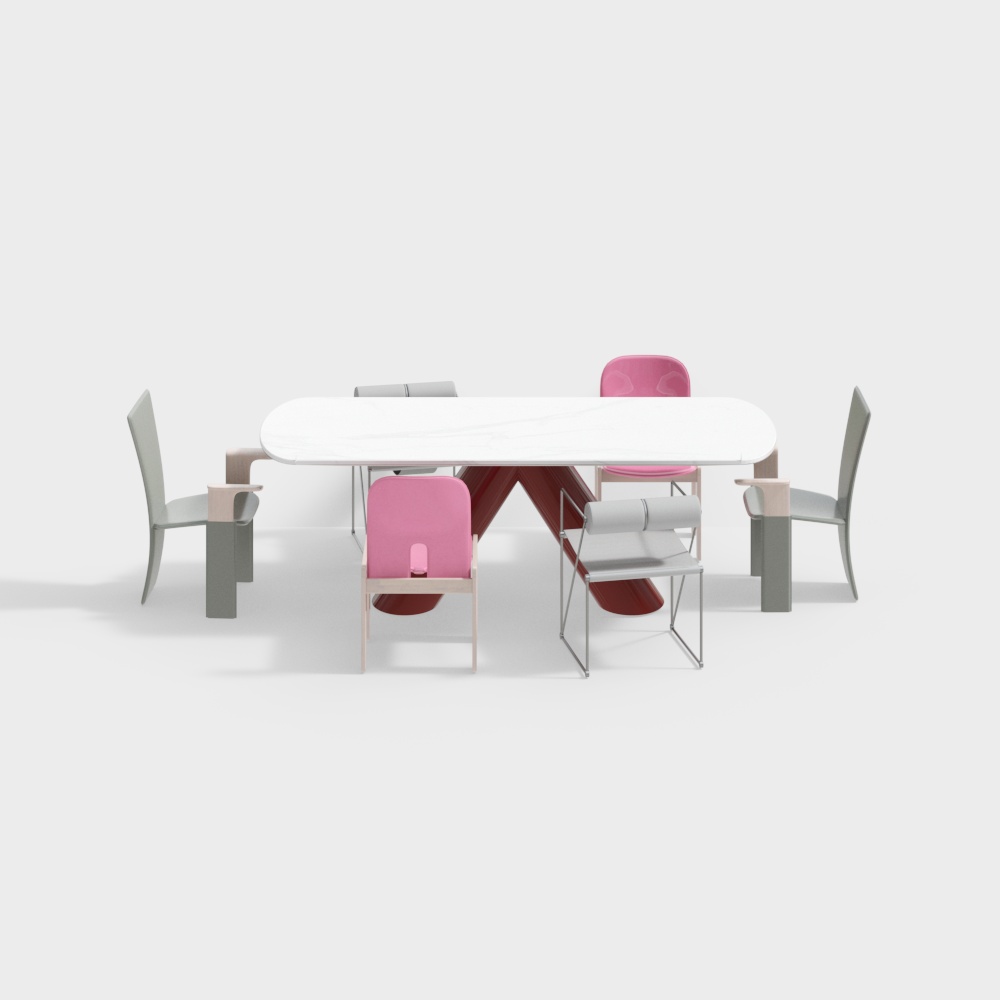 Modern Cream Style Dining Table and Chair Set