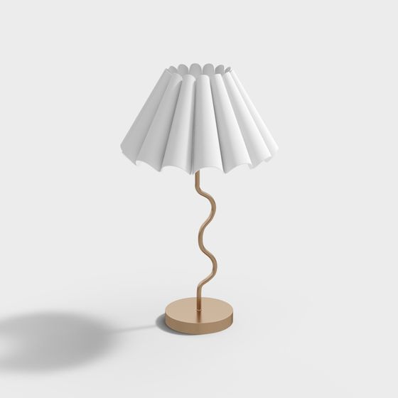 Elegant Vintage Table Lamp 3D Model in White for Classic Interiors