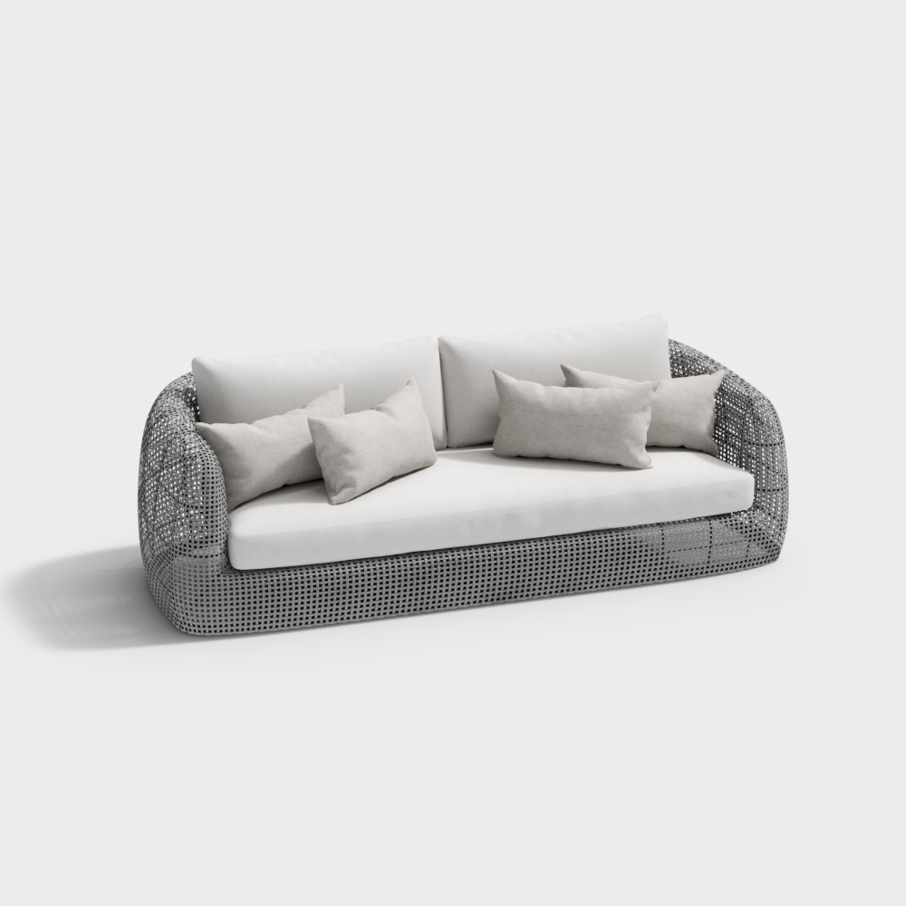 Modern Outdoor Wicker Multi-Person Sofa