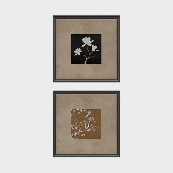 Floral Art Frame 3D model for Modern Design