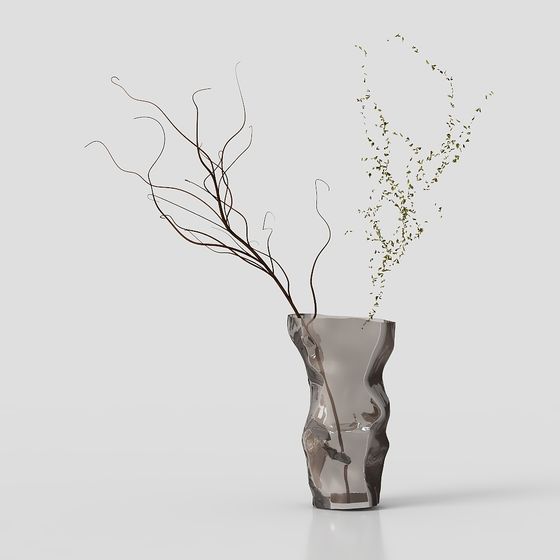 Stylish Glass Vase 3D model for Creative Projects