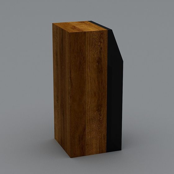 Wooden Angled Pillar Low Polygon 3D model