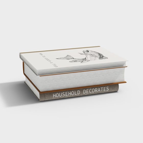 Stylish Gray Book Set 3D Model