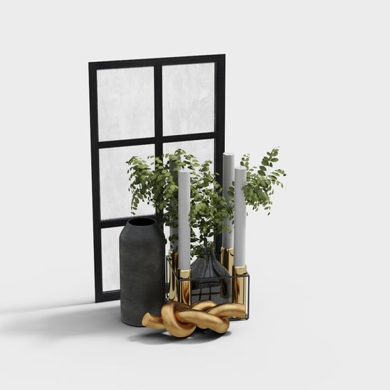 Chic Urban Greenery Window Decoration 3D model