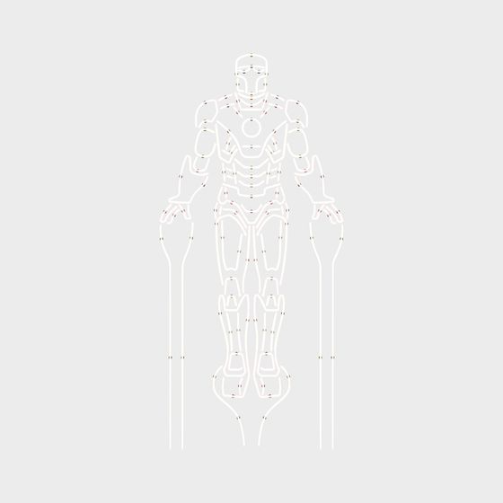 Iron Man Rig 3D model - Low Polygon Style