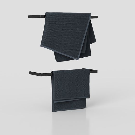 Elegant Low-Poly Towel Rack 3D model
