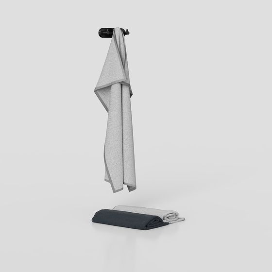 Minimalist Towel Rack 3D model for Modern Interiors