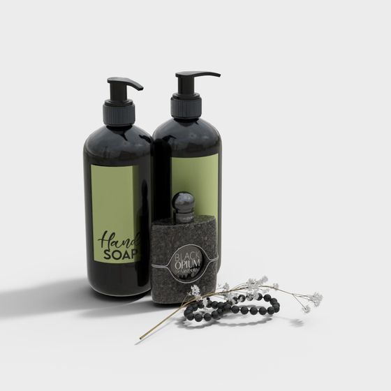 Sleek Hand Soap and Perfume Bottle 3D model