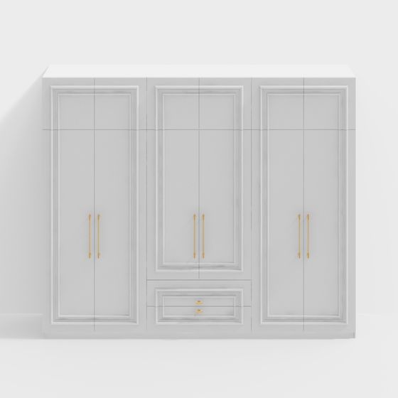 Simple Wardrobe 3D model for Modern Interiors