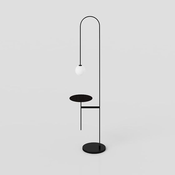 Stylish Curved Floor Lamp 3D model for Modern Interiors