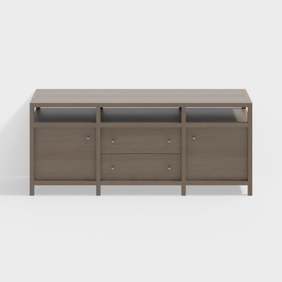 Stylish Low-Poly TV Cabinet 3D model for Contemporary Homes