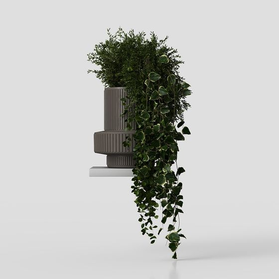 Urban Green Plant Column 3D model