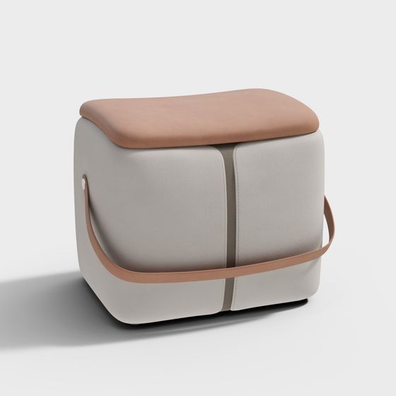Urban Cube Ottoman 3D model for Modern Spaces