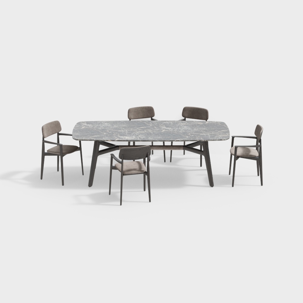 ชุดโต๊ะกินข้าวโค้งและเก้าอี้