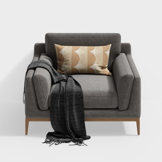 Stylish Low-Poly Armchair 3D model for Modern Interiors