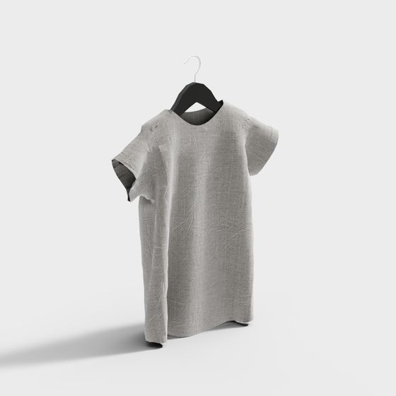 Gray T-Shirt 3D Model for Elegant Urban Style