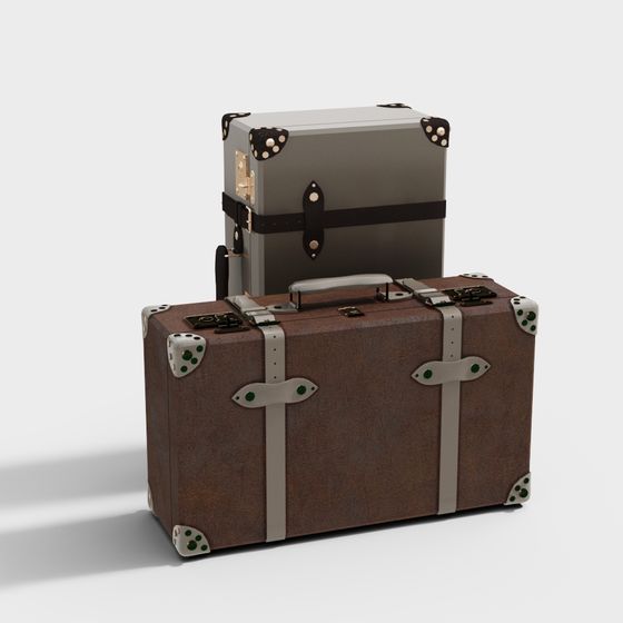 Elegant Low-Poly Suitcase 3D model