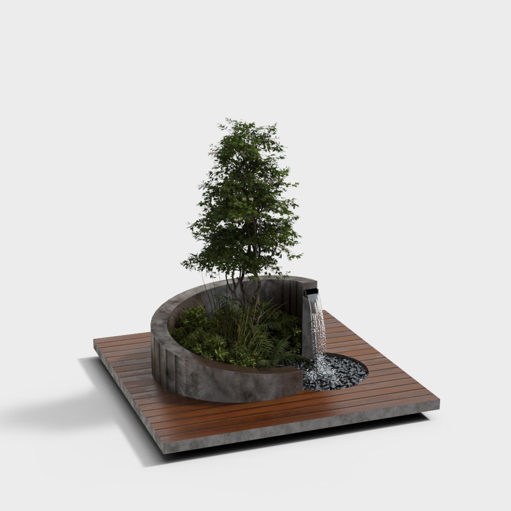 Landscape Furniture  with Fountain - Architect Ele