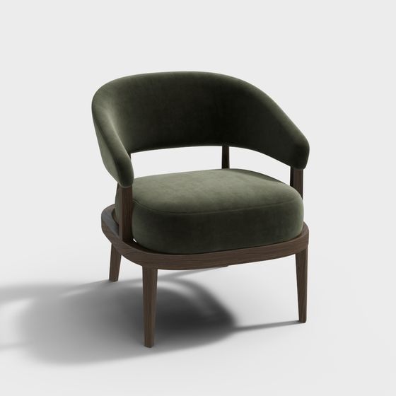 Cozy Velvet Chair 3D Model