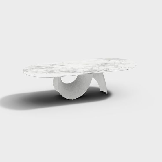 Sleek Marble Coffee Table 3D model