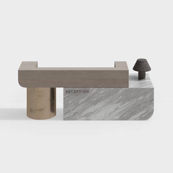 Elegant Reception Desk 3D model