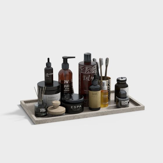 Stylish Bathroom Storage Tray 3D Model