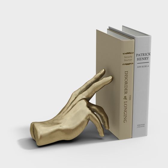 Golden Hand Gesture Bookend 3D model
