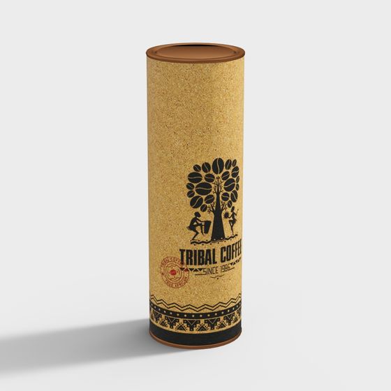 Tribal Coffee Packaging Box 3D model